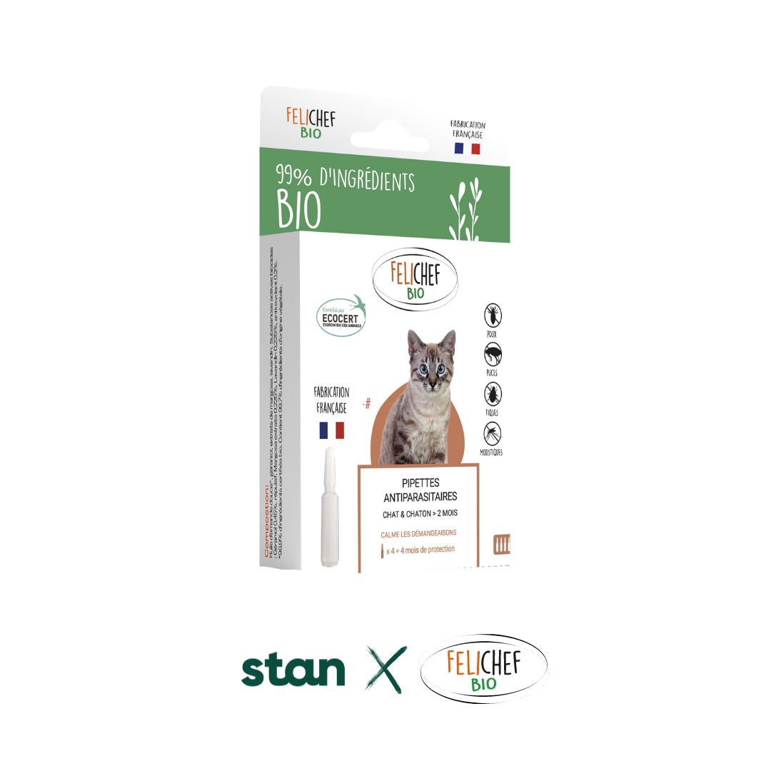 Pipettes antiparasitaires bio Chaton et Chat adulte