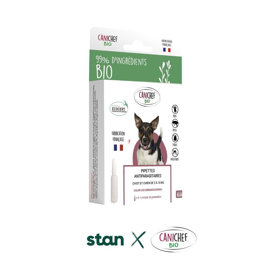 Pipettes anti-parasitaires bio Chiot et Chien Petite Race